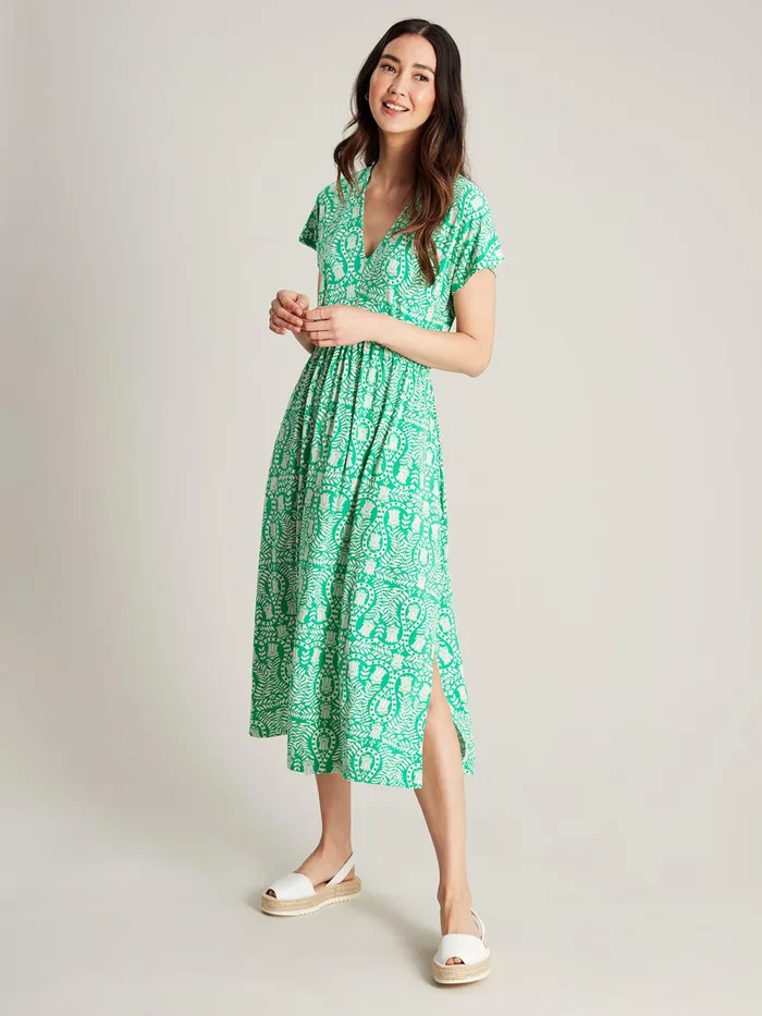 Joules Dresses Green Jersey VNeck Beach Dress 8211 Women