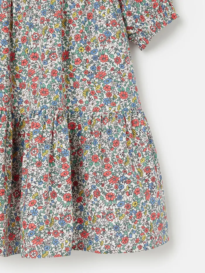 Joules Dresses White Tiered Woven Dress 8211 Girls