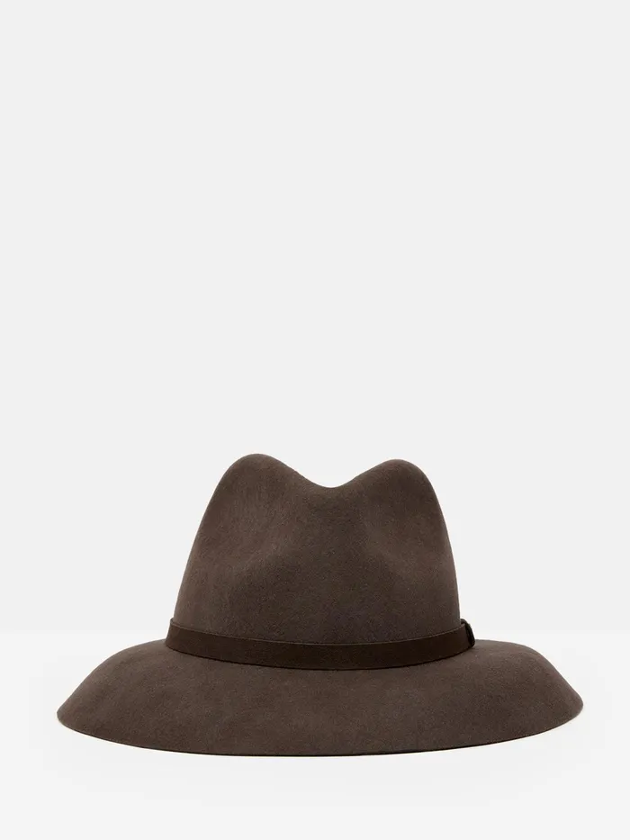 Joules Hats Brown Wide Brim Wool Fedora 8211 Women