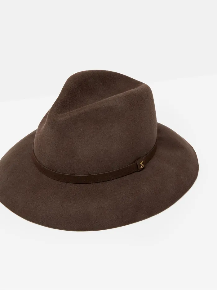 Joules Hats Brown Wide Brim Wool Fedora 8211 Women