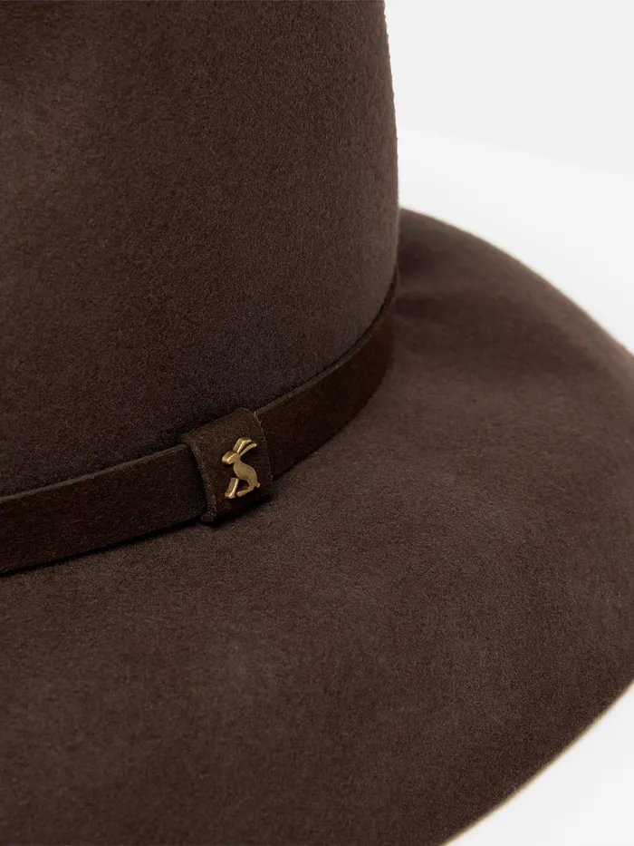 Joules Hats Brown Wide Brim Wool Fedora 8211 Women