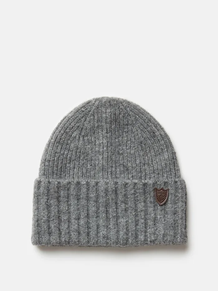 Joules Hats Gloves and Scarves Grey Knitted Ribbed Beanie 8211 Men