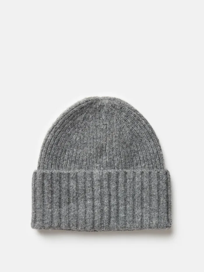 Joules Hats Gloves and Scarves Grey Knitted Ribbed Beanie 8211 Men