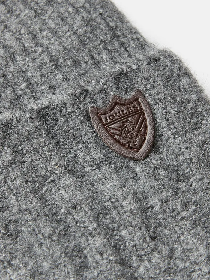 Joules Hats Gloves and Scarves Grey Knitted Ribbed Beanie 8211 Men