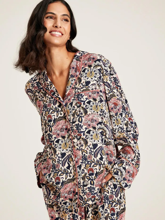 Joules Nightwear Navy Floral Pyjama Set 8211 Women