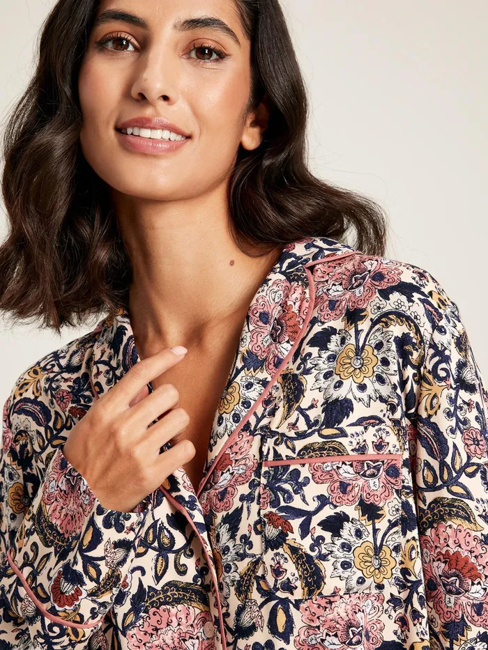 Joules Nightwear Navy Floral Pyjama Set 8211 Women