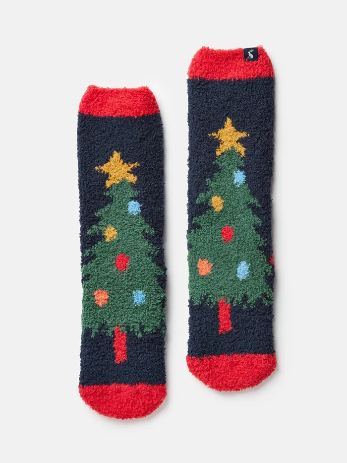 Joules Socks Navy Blue Fluffy Socks 8211 Girls