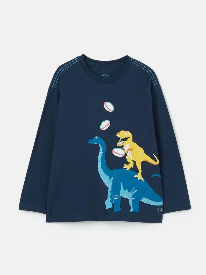 Joules Tops and Tshirts Navy Blue Long Sleeve Artwork TShirt 8211 Boys
