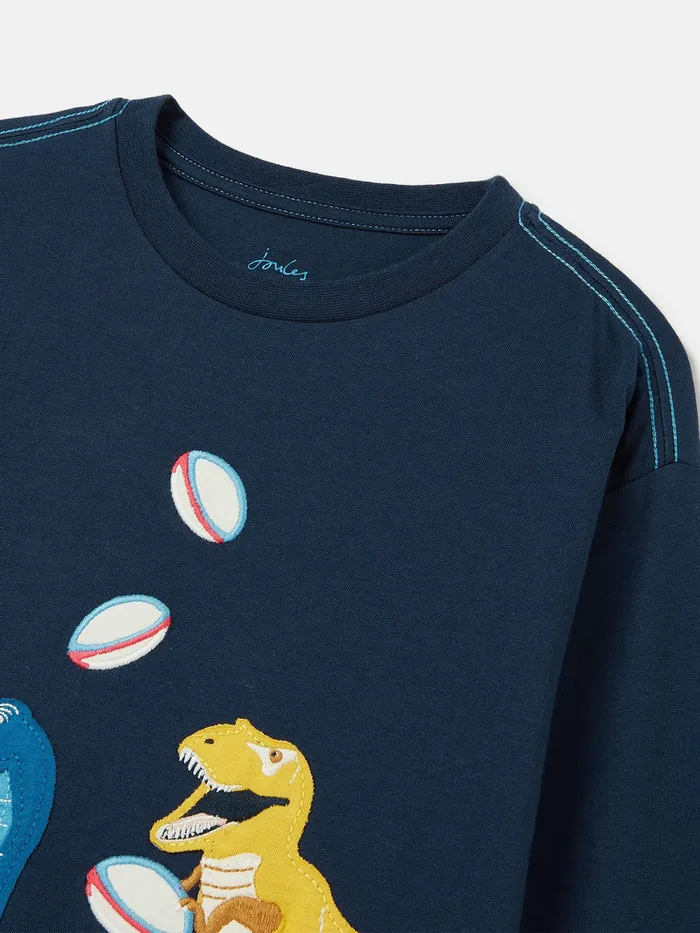 Joules Tops and Tshirts Navy Blue Long Sleeve Artwork TShirt 8211 Boys