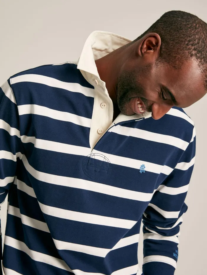 Joules Tops and Tshirts NavyWhite Striped Rugby Shirt 8211 Men