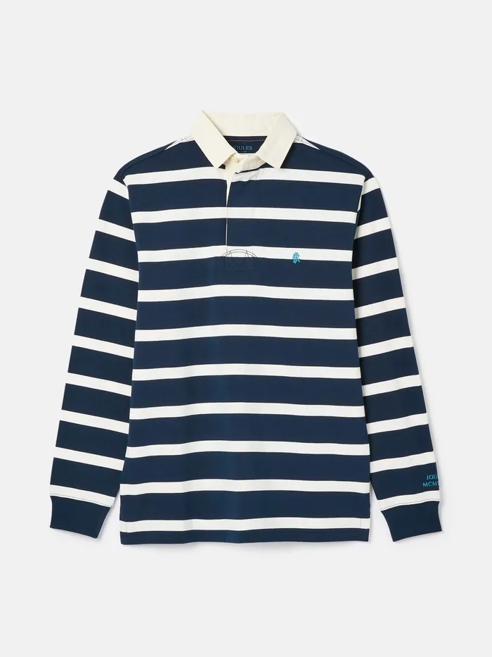 Joules Tops and Tshirts NavyWhite Striped Rugby Shirt 8211 Men