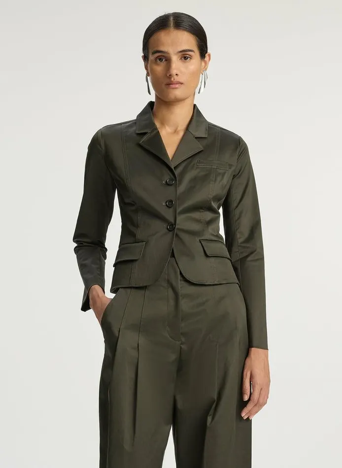 Jumpsuits Women ALC Fallon Sateen Shrunken Jacket Mossy