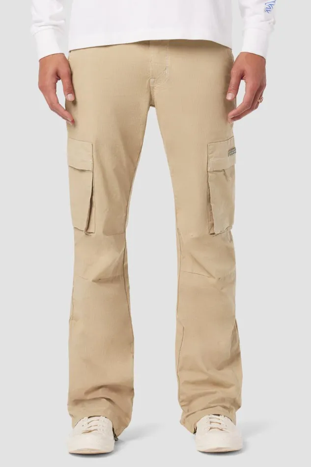 Kick Flare Men Hudson Jeans Walker Cargo Kick Flare Ripstop Khaki
