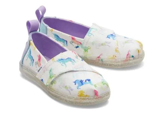Kids KidsTiny Alpargata Watercolor Unicorns Toddler Shoe White Watercolor TOMS Alpargatas Kids KidsTiny Alpargata Watercolor Unicorns Toddler Shoe White Watercolor TOMS Alpargatas
