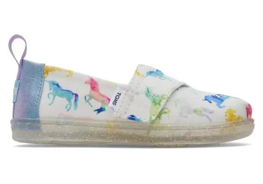 Kids KidsTiny Alpargata Watercolor Unicorns Toddler Shoe White Watercolor TOMS Alpargatas