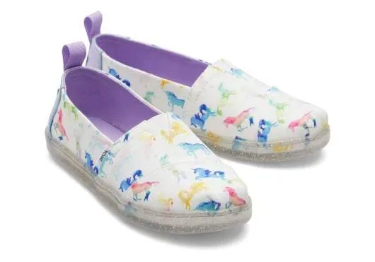 Kids KidsYouth Alpargata Watercolor Unicorns Kids Shoe White Watercolor TOMS Alpargatas