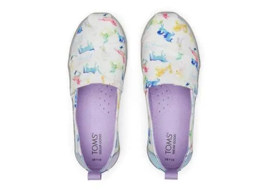 Kids KidsYouth Alpargata Watercolor Unicorns Kids Shoe White Watercolor TOMS Alpargatas