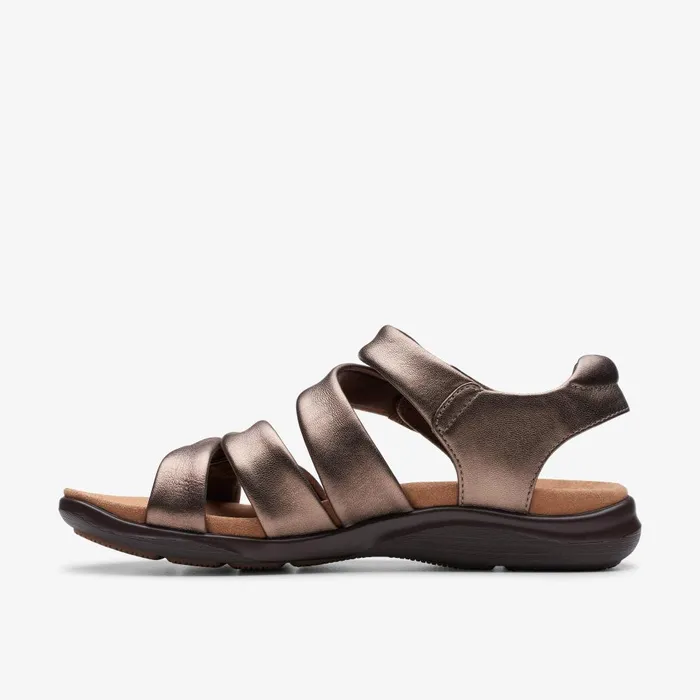 Kitly Ave Bronze Leather Women Clarks Sandals and Flip Flops