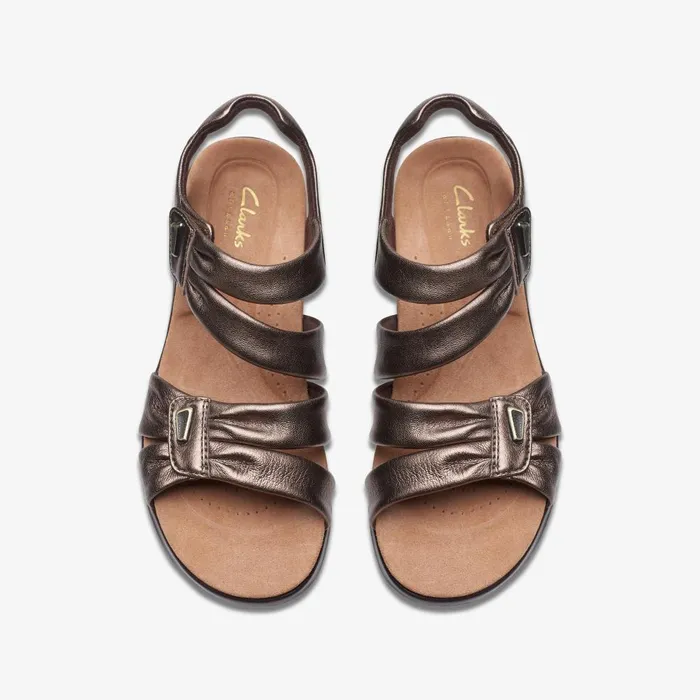 Kitly Ave Bronze Leather Women Clarks Sandals and Flip Flops