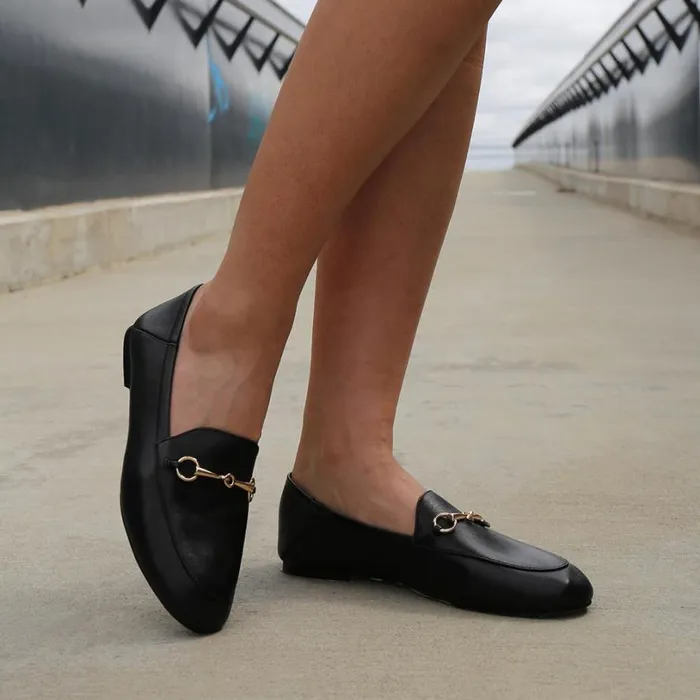 Loafers Women Windsor Smith DANI BLACK LEATHER LOAFERS Loafers Women Windsor Smith DANI BLACK LEATHER LOAFERS