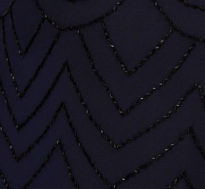 Long Dresses Womens Adrianna Papell Plus Size Short Sleeve Beaded Blouson Gown In Navy Black