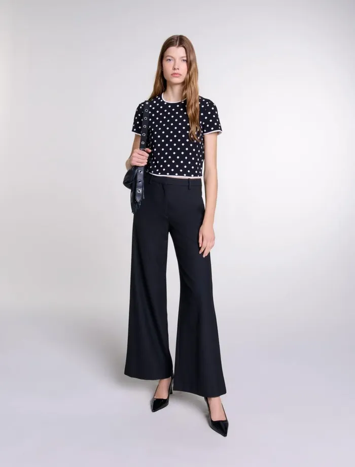 Maje Pants and Jeans Womens Flared Trousers Black