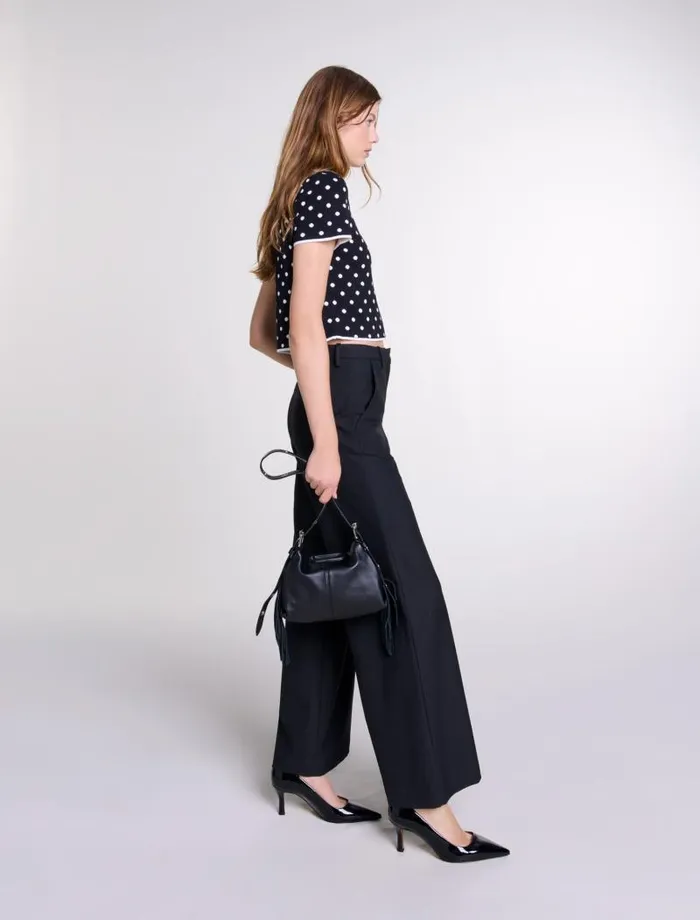 Maje Pants and Jeans Womens Flared Trousers Black