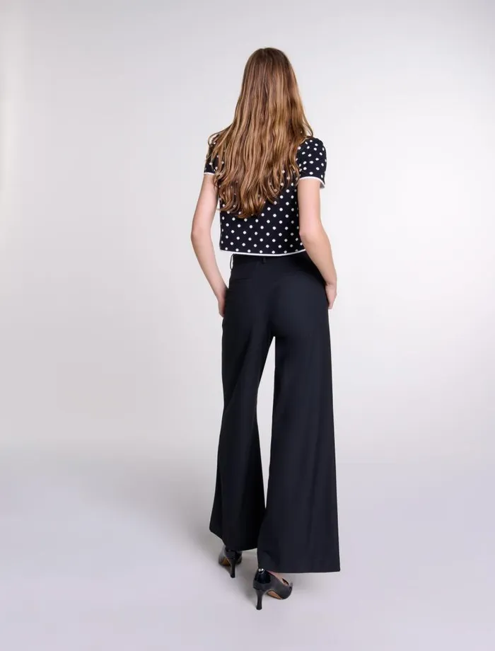 Maje Pants and Jeans Womens Flared Trousers Black