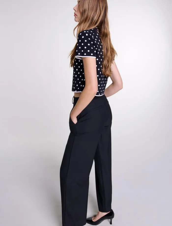 Maje Pants and Jeans Womens Flared Trousers Black