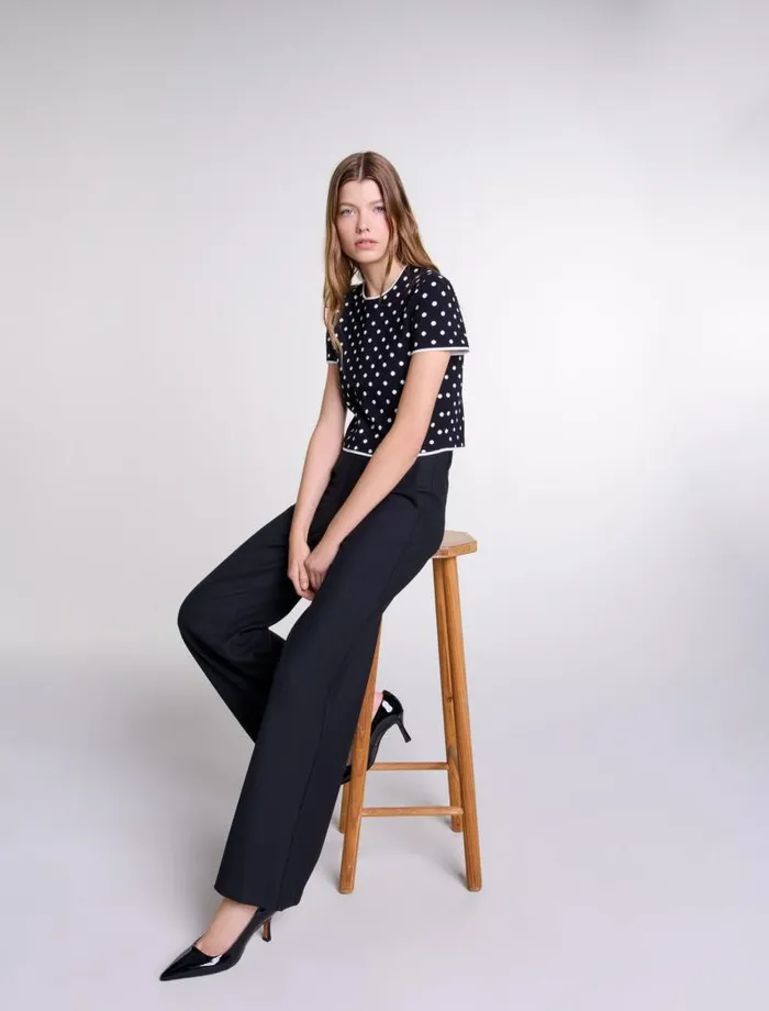 Maje Pants and Jeans Womens Flared Trousers Black