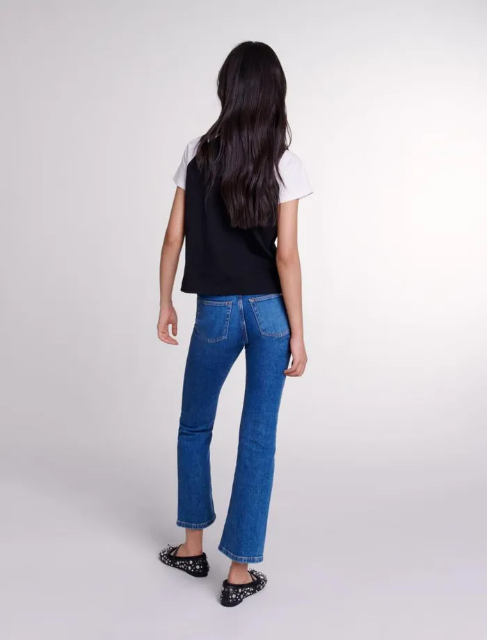Maje Tops and Shirts Womens SaintHonor Diamant Tshirt Black