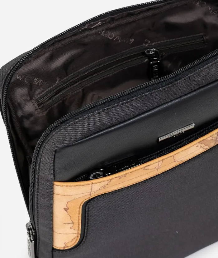 Man Crossbody and Messenger Bags Alviero Martini Geo Classic Shoulder Bag Reporter Media Black