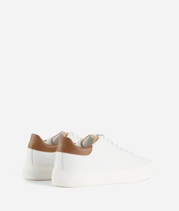 Man Sneakers and Ankle Boots Alviero Martini Grainy Leather Sneakers White