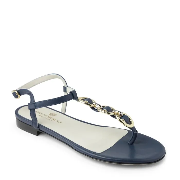 Marina Leather Embellished Thong Sandal 8211 Navy Women Bruno Magli Sandals and Slides Marina Leather Embellished Thong Sandal 8211 Navy Women Bruno Magli Sandals and Slides