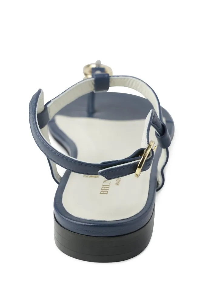 Marina Leather Embellished Thong Sandal 8211 Navy Women Bruno Magli Sandals and Slides