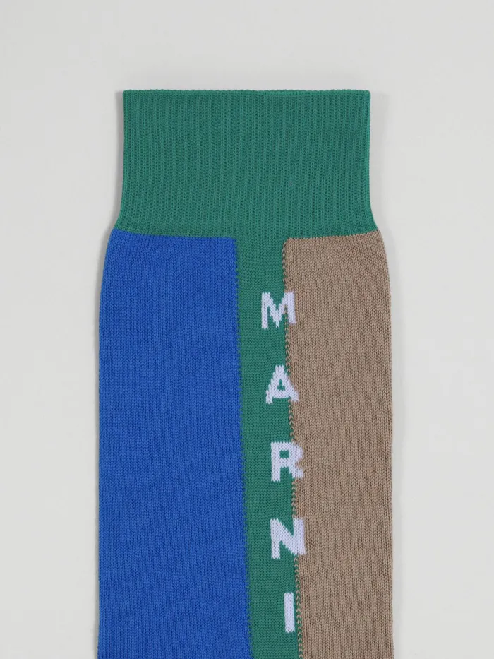 Marni Blue And Green Lisle Cotton And Nylon Sock Astral Blue Mens Socks Marni Blue And Green Lisle Cotton And Nylon Sock Astral Blue Mens Socks