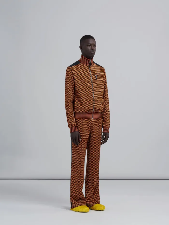 Marni Check Jacquard Jersey Jacket Alkekengi Mens Sweatshirts and Tshirts Marni Check Jacquard Jersey Jacket Alkekengi Mens Sweatshirts and Tshirts