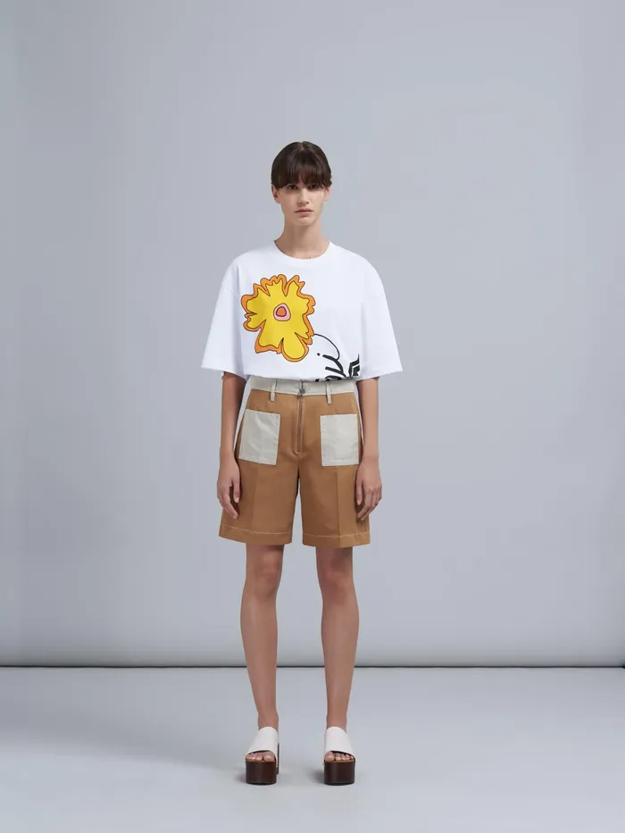 Marni Cotton Drill Shorts Maroon Womens Pants Marni Cotton Drill Shorts Maroon Womens Pants