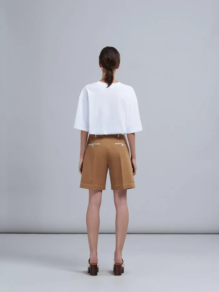 Marni Cotton Drill Shorts Maroon Womens Pants Marni Cotton Drill Shorts Maroon Womens Pants