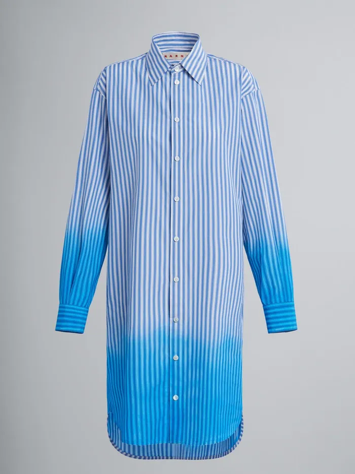 Marni Dipdyed Poplin Dress Iris Blue Womens Dresses