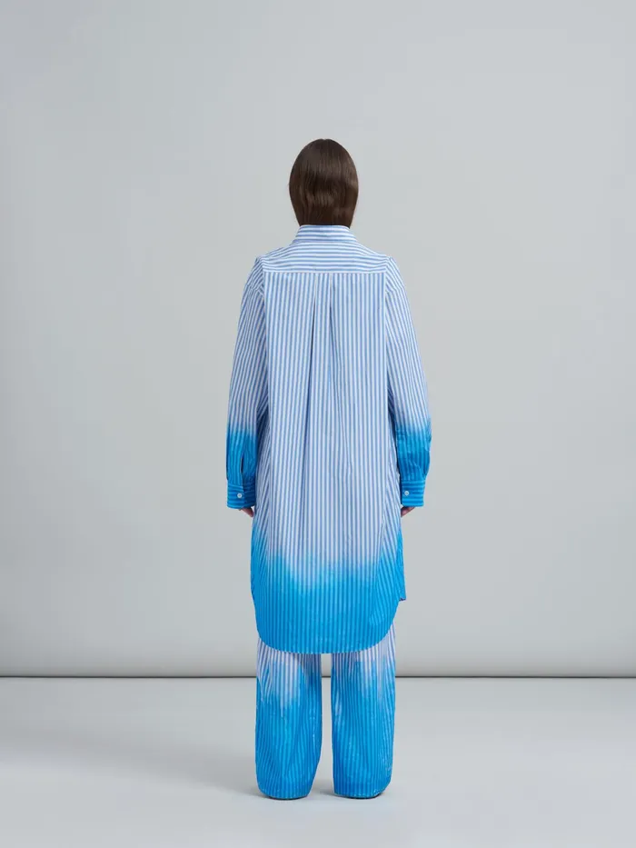 Marni Dipdyed Poplin Dress Iris Blue Womens Dresses Marni Dipdyed Poplin Dress Iris Blue Womens Dresses