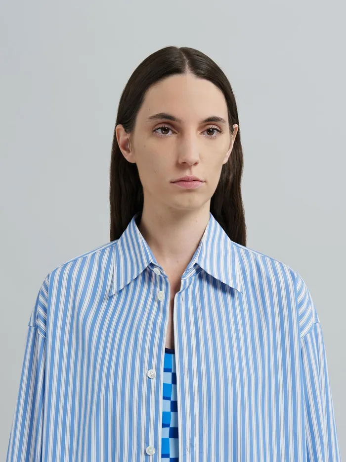 Marni Dipdyed Poplin Dress Iris Blue Womens Dresses Marni Dipdyed Poplin Dress Iris Blue Womens Dresses