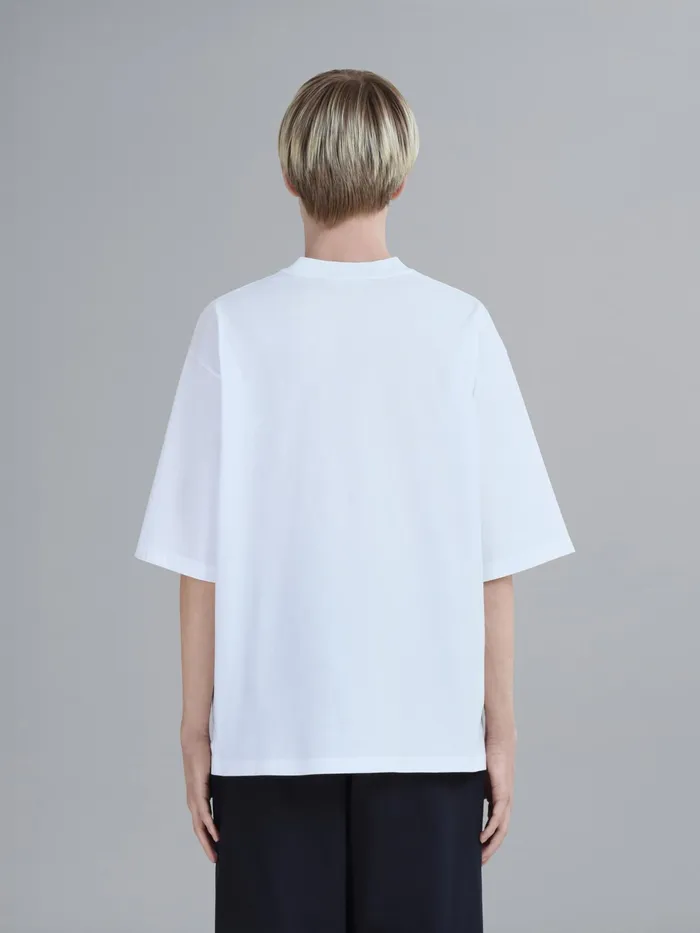 Marni Dripping Logo Bio Jersey Tshirt Bluette Mens Sweatshirts and Tshirts Marni Dripping Logo Bio Jersey Tshirt Bluette Mens Sweatshirts and Tshirts