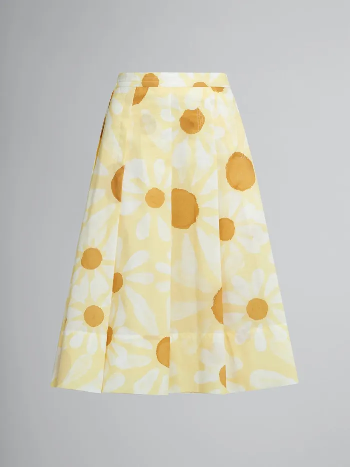 Marni Euphoria Print Cotton Voile Skirt Citrine Womens Skirts