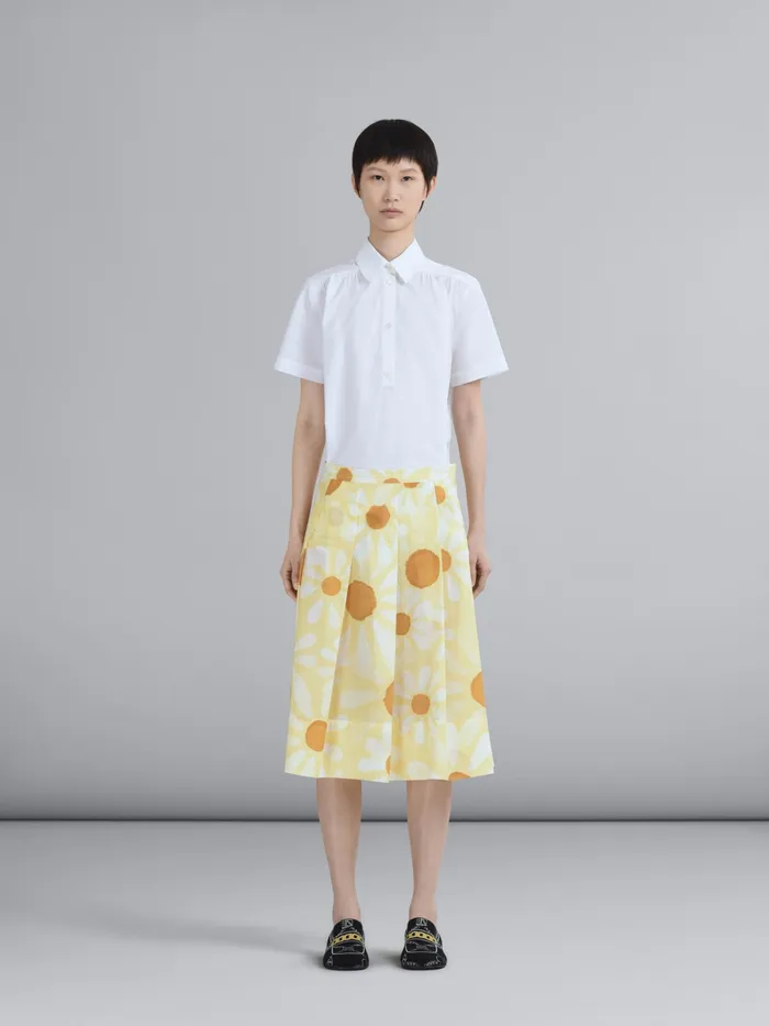 Marni Euphoria Print Cotton Voile Skirt Citrine Womens Skirts Marni Euphoria Print Cotton Voile Skirt Citrine Womens Skirts