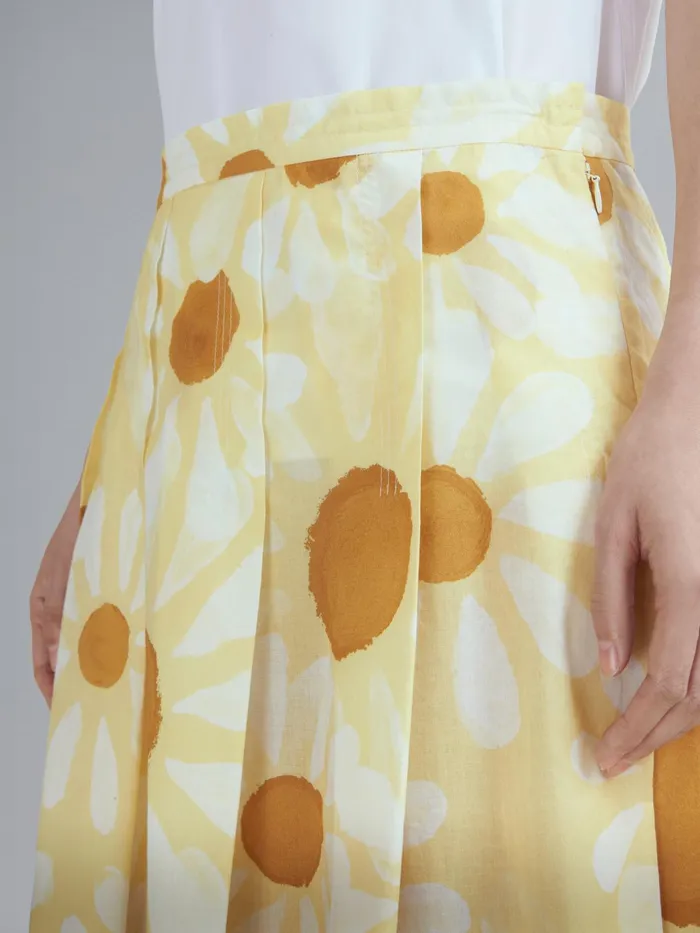 Marni Euphoria Print Cotton Voile Skirt Citrine Womens Skirts Marni Euphoria Print Cotton Voile Skirt Citrine Womens Skirts