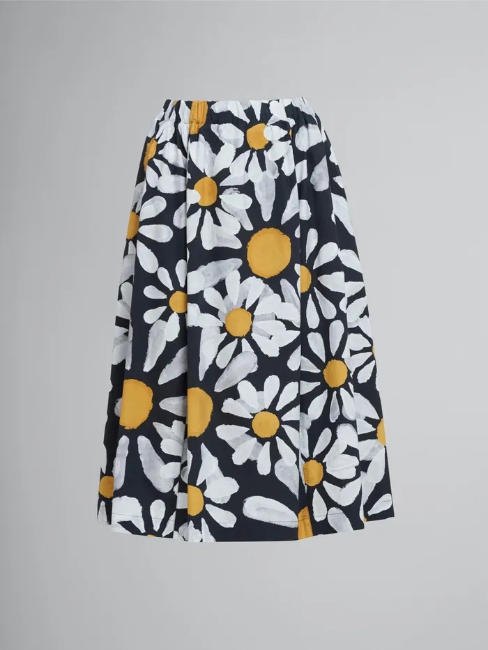 Marni Euphoria Print Poplin Balloon Skirt Black Womens Skirts