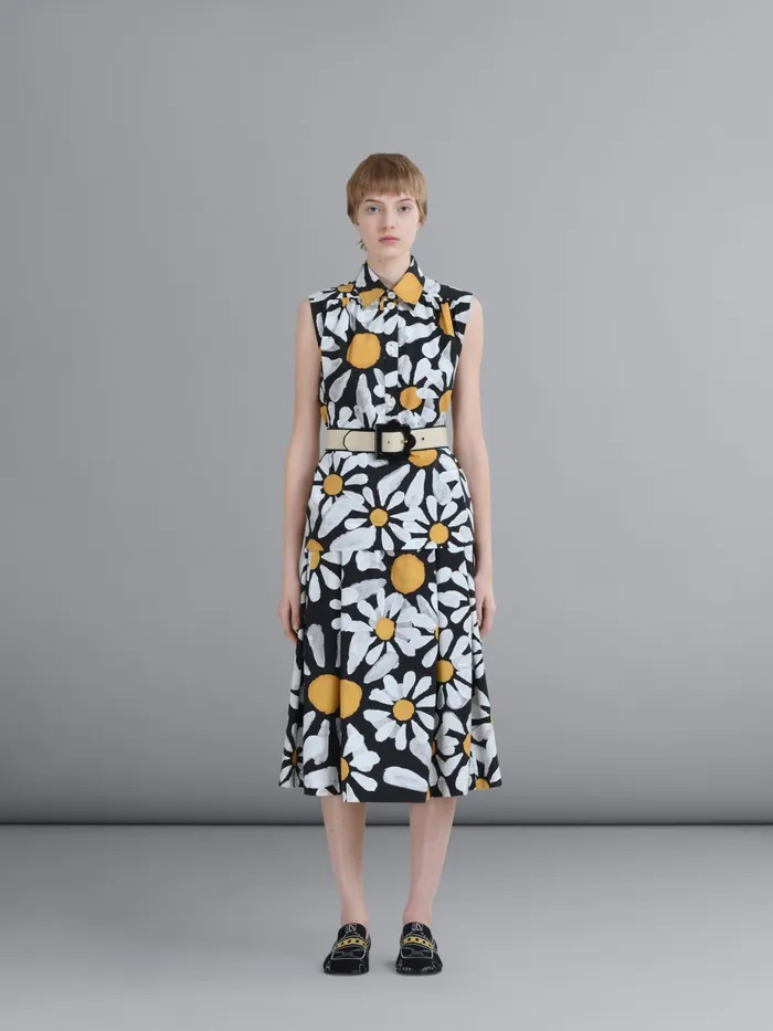 Marni Euphoria Print Poplin Balloon Skirt Black Womens Skirts