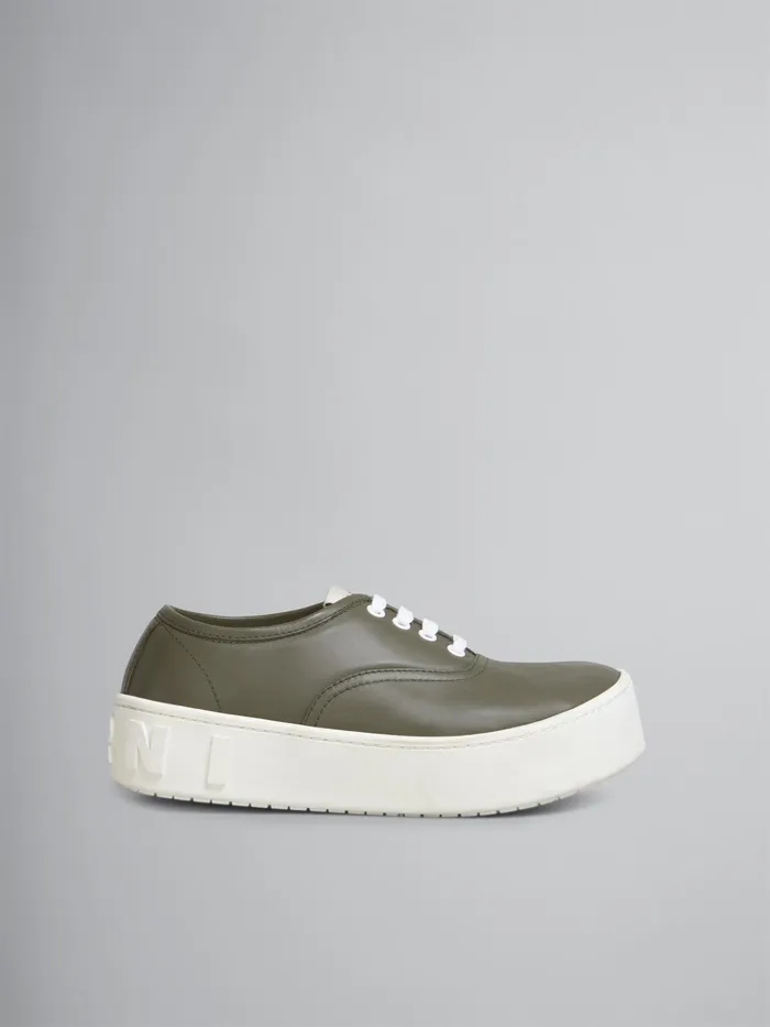 Marni Green Smooth Calfskin Sneaker With Raised Maxi Logo Dusty Olive Womens Sneakers Marni Green Smooth Calfskin Sneaker With Raised Maxi Logo Dusty Olive Womens Sneakers