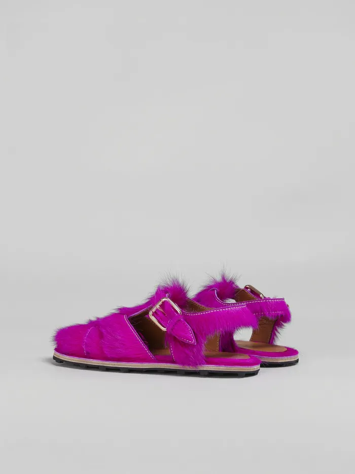 Marni Long Calf Hair Fisherman039s Sandal Fuchsia Womens Sandals and Wedges Marni Long Calf Hair Fisherman039s Sandal Fuchsia Womens Sandals and Wedges